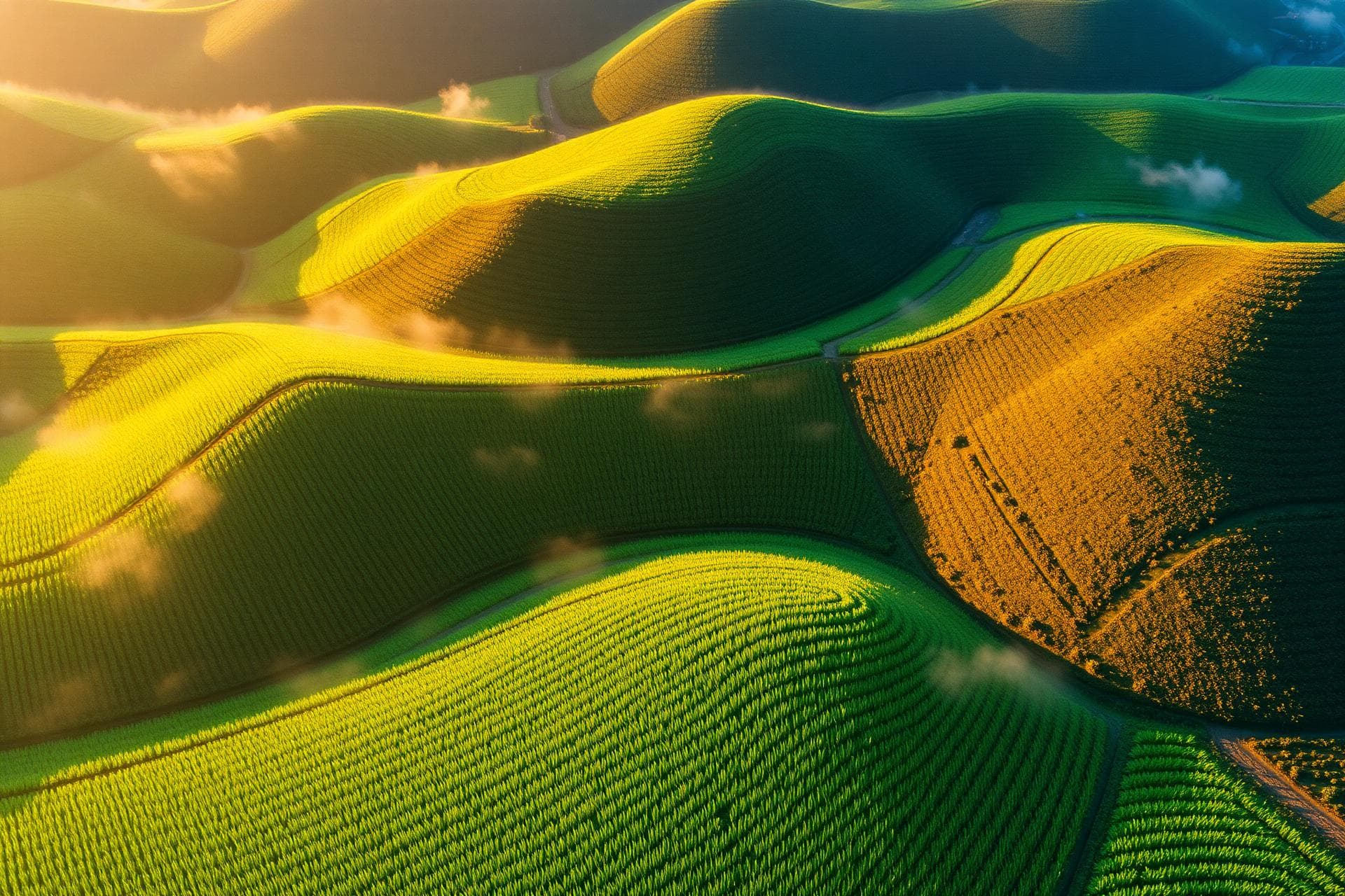 Lush organic farmland